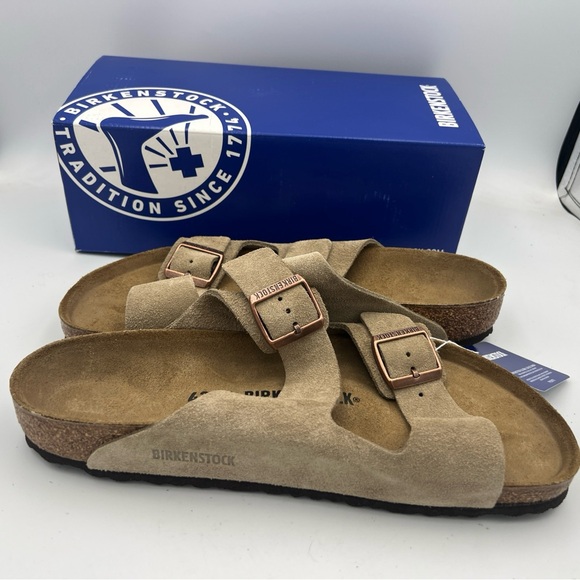 Birkenstock Arizona Suede Leather Taupe Men’s EU43 US 10-10.5 NEW With Box. - Picture 9 of 13